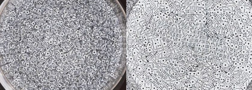‘Compaction Dynamics’ – 25,000 Dice Neatly Arrange Themselves