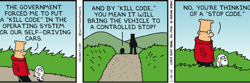 Dilbert: Kill Code In Autonomous Car