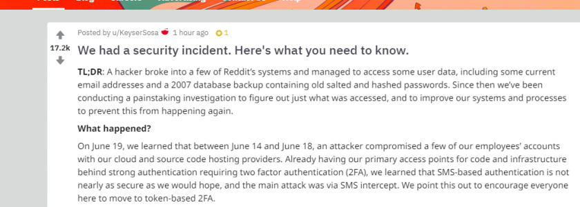 Reddit Breach Highlights Limits of SMS-Based 2FA Authentication