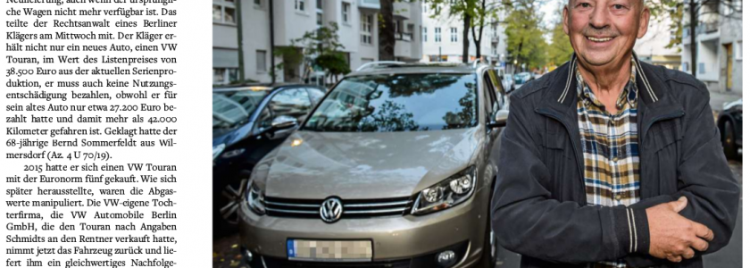 Berliner Autofahrer siegt gegen VW