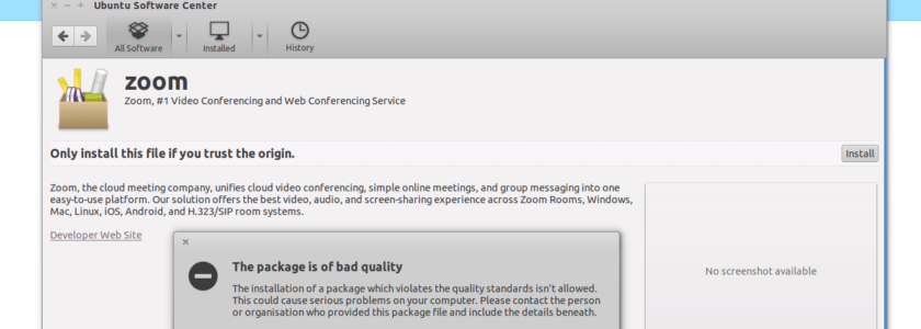 Zoom: “The installer package is of bad quality.”